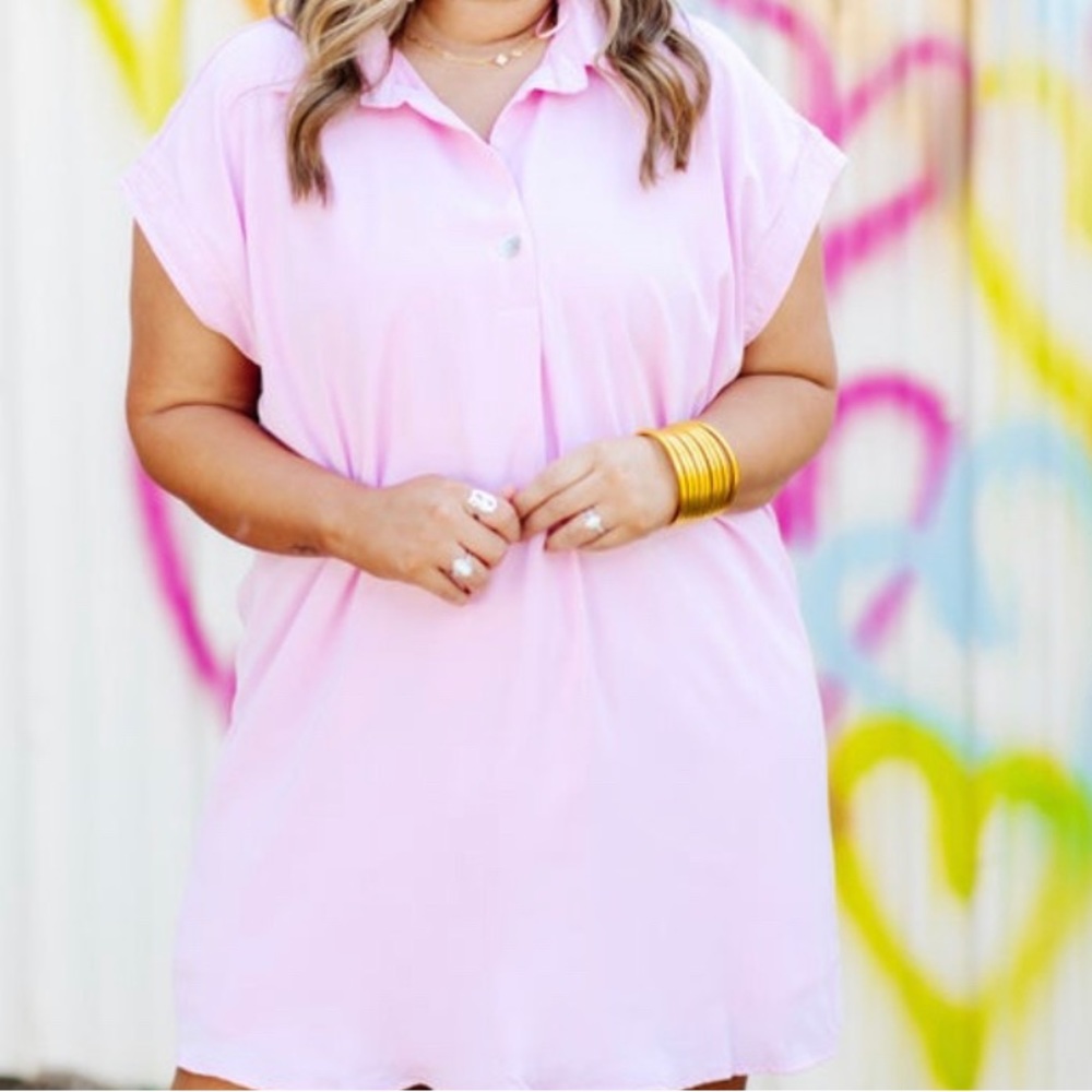 Pink Button detailed dress